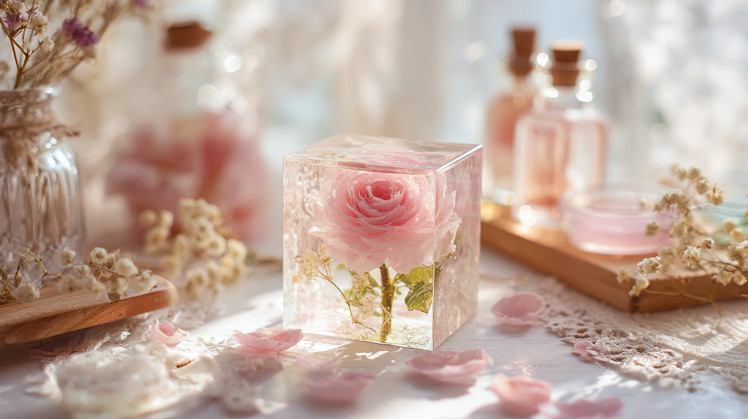 プロポーズのバラをレジンで自分で加工する