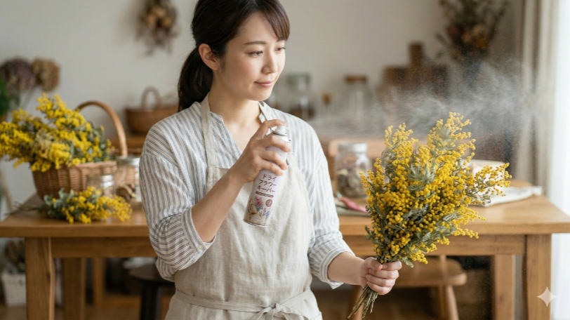 花が落ちるのを防ぐヘアスプレーの代用法