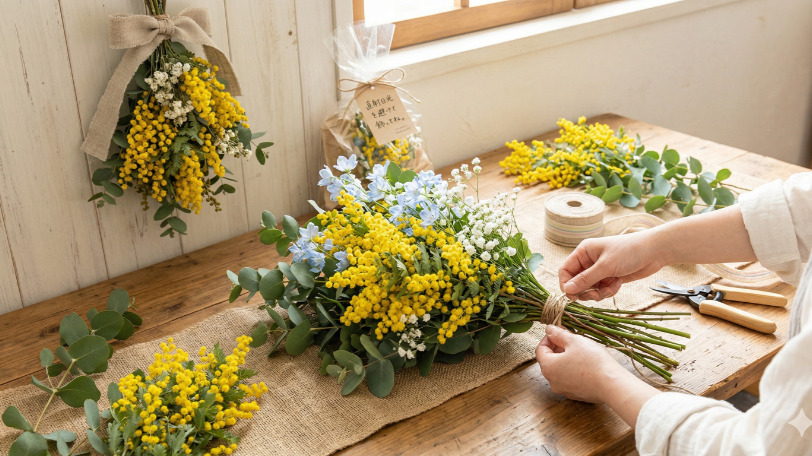 贈り物にも喜ばれるスワッグの束ね方